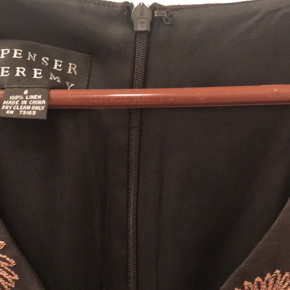 SPENSER JEREMY 100% Linen Black Dress,  sz 8 - Picture 8 of 10